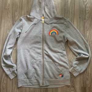 Aviator Nation Rainbow Zip Hoodie sweatshirt